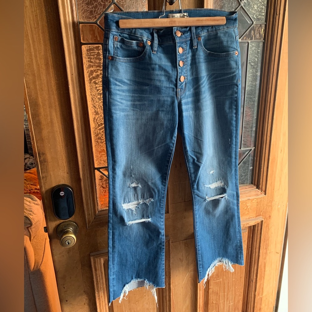 Madewell Cali-Demi boot cut jeans with raw hem